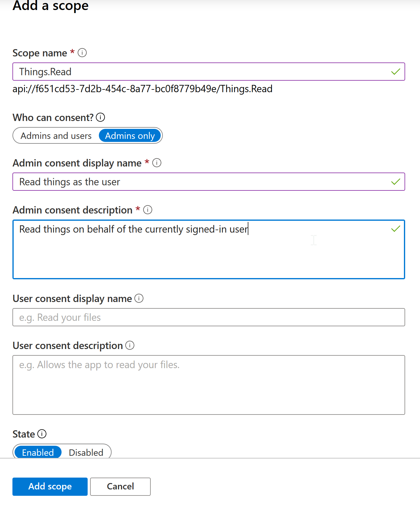 Things.Read scope defined