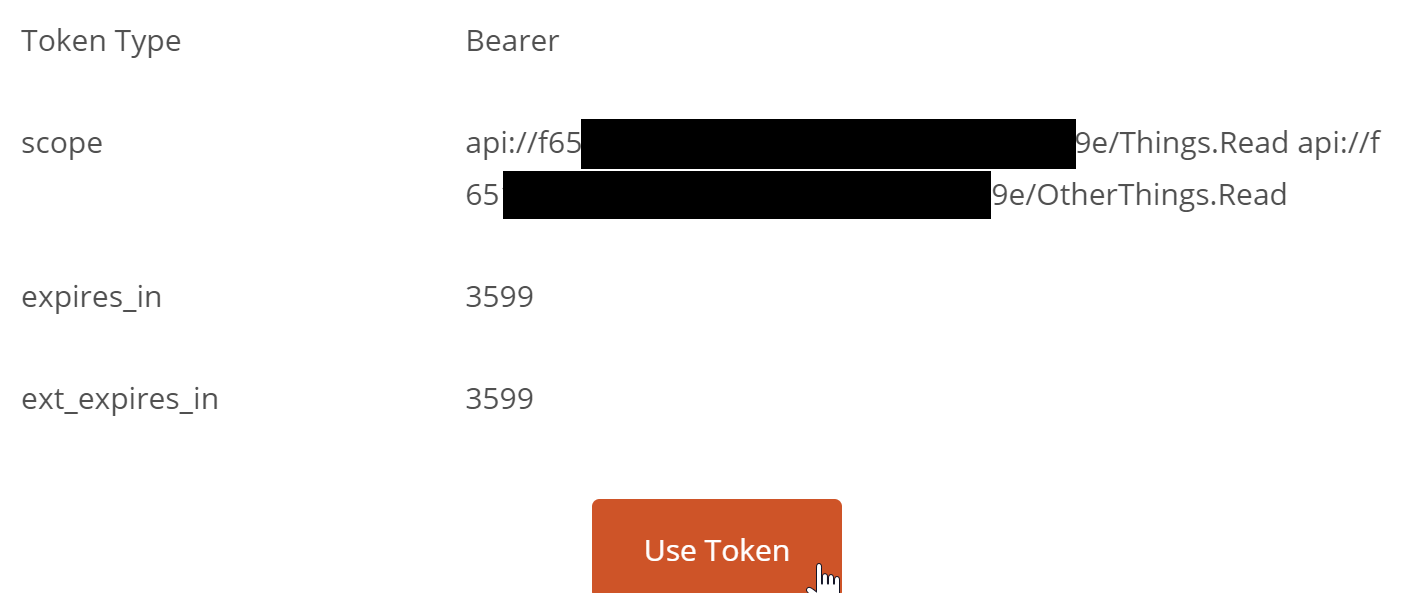 Token received successfully