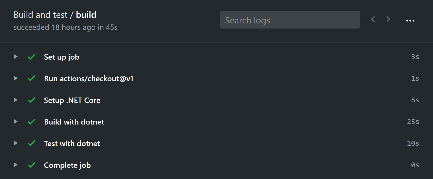 Workflow successful run results