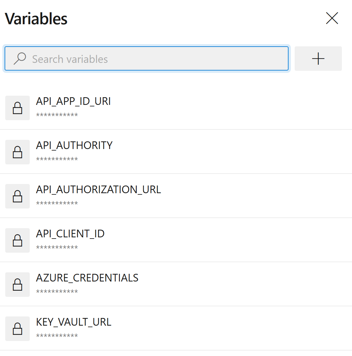 List of created 6 variables