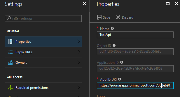 API Properties