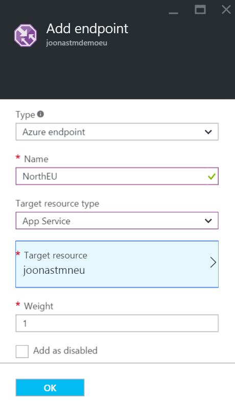 Adding North EU endpoint
