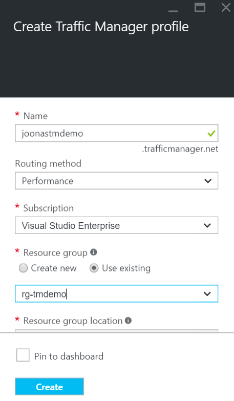 Creating main profile