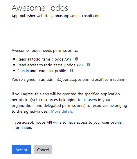 Consent app permission