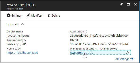 Managed application link